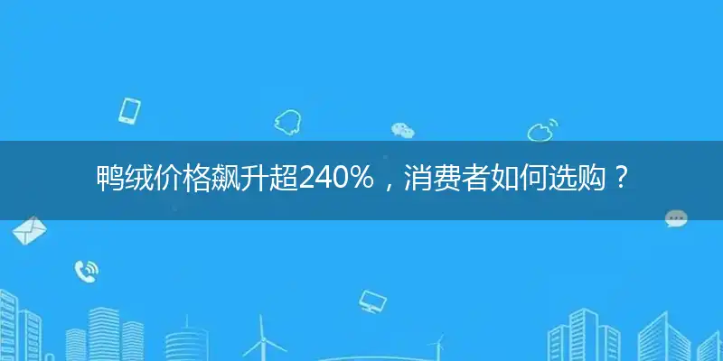 鸭绒价格飙升超240%，消费者如何选购？