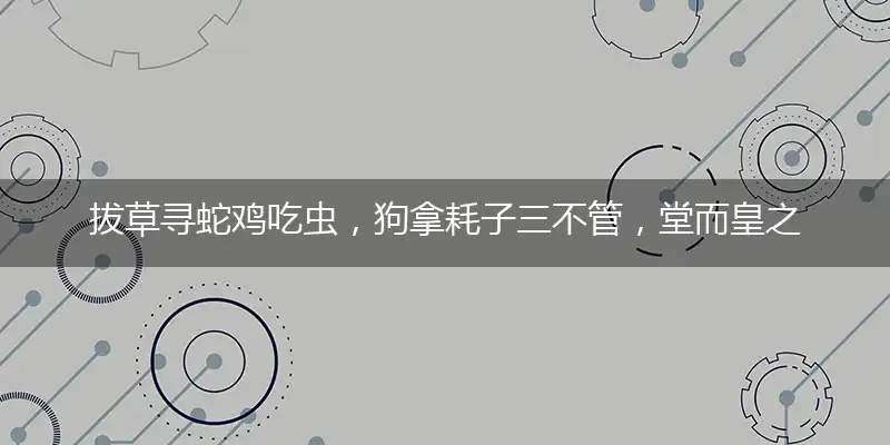 拔草寻蛇鸡吃虫，狗拿耗子三不管，堂而皇之不忌讳，举止大方有度量打一最佳生肖,词语准确解读