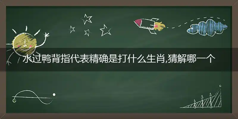 水过鸭背指代表精确是打什么生肖,猜解哪一个最佳答案成语解释释义