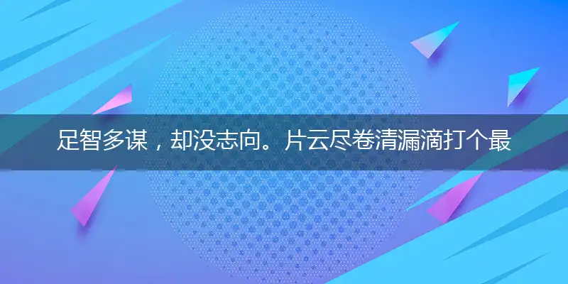 足智多谋,却没志向。片云尽卷清漏滴
