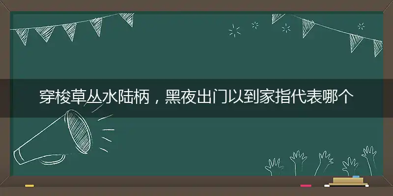 穿梭草丛水陆柄,黑夜出门以到家