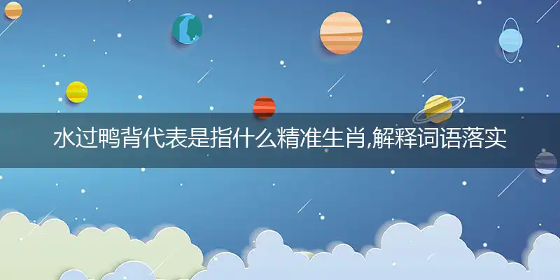 水过鸭背代表是指什么精准生肖,解释词语落实阐述释义
