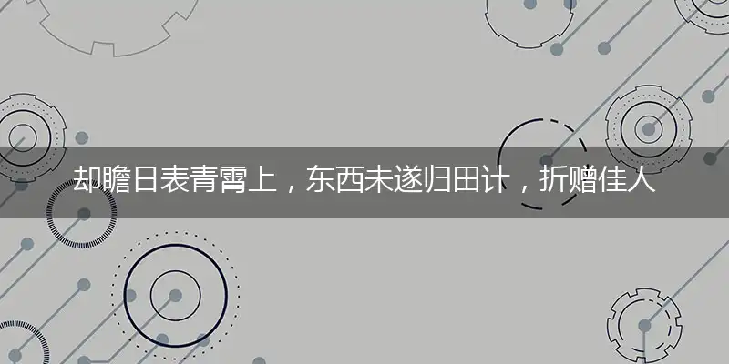 却瞻日表青霄上,东西未遂归田计,折赠佳人手亦香,尊前醉舞拥飞琼