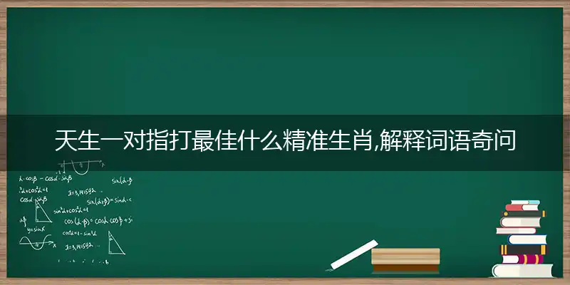 天生一对指打最佳什么精准生肖,解释词语奇问吧阐述释义