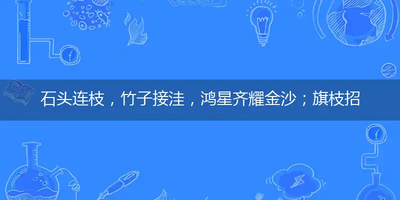 石头连枝，竹子接洼，鸿星齐耀金沙；旗枝招钱，蜗于纳蝠，鹅行我素富足指打个最佳精准生肖,解释词语落实释义