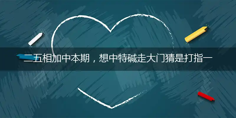 二五相加中本期,想中特碱走大门