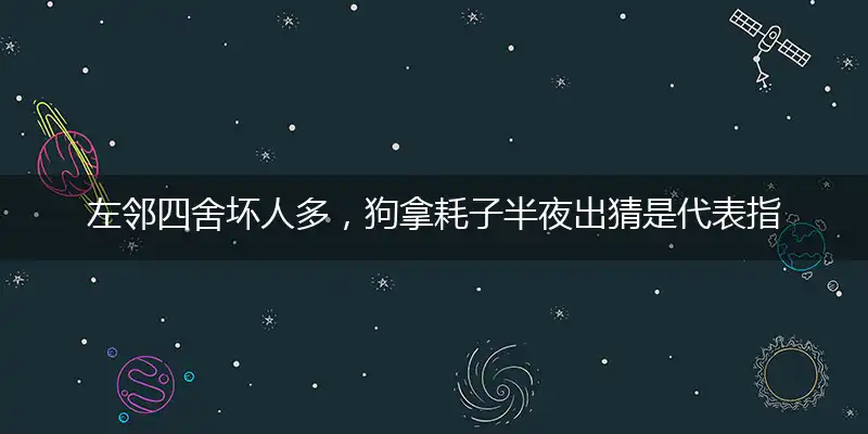 左邻四舍坏人多,狗拿耗子半夜出
