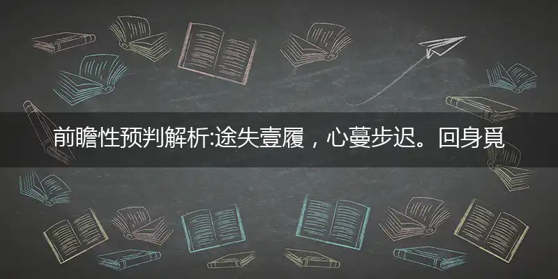 途失壹履,心蔓步迟。回身覓迹,急趋往取