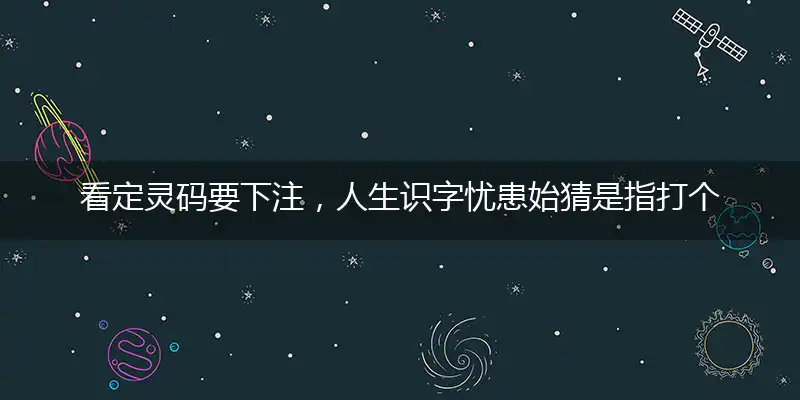 看定灵码要下注,人生识字忧患始