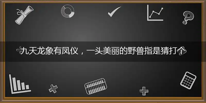 九天龙象有凤仪,一头美丽的野兽