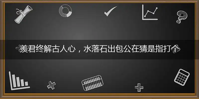 羡君终解古人心,水落石出包公在