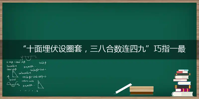 “十面埋伏设圈套，三八合数连四九”巧指一最佳最佳生肖,独家释义词语解释!