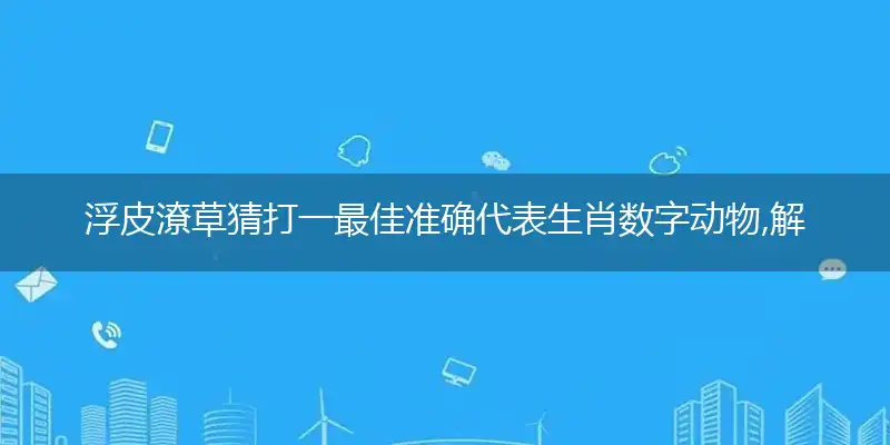 浮皮潦草猜打一最佳准确代表生肖数字动物,解析独家哪一个词语精选解释释义