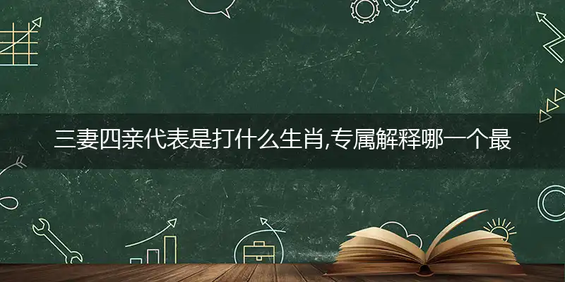 三妻四亲代表是打什么生肖,专属解释哪一个最佳准确词语解析