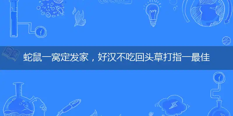 蛇鼠一窝定发家，好汉不吃回头草打指一最佳最佳生肖,独家释义词语解释!