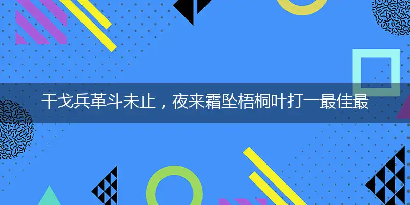 干戈兵革斗未止，夜来霜坠梧桐叶打一最佳最佳生肖词语，释义分析成语解释