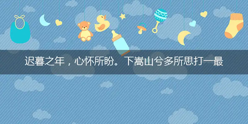 迟暮之年，心怀所盼。下嵩山兮多所思打一最佳准确生肖,词语作答精选释义解释