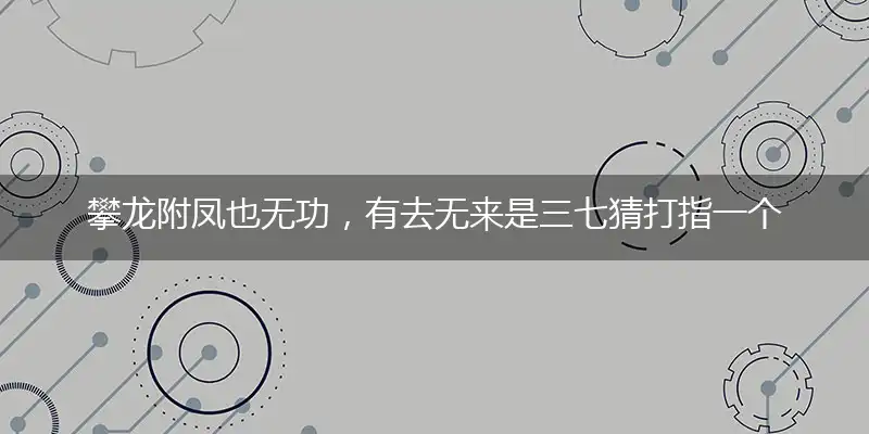 攀龙附凤也无功，有去无来是三七猜打指一个最佳准确生肖,释义优先谜语解释剖析