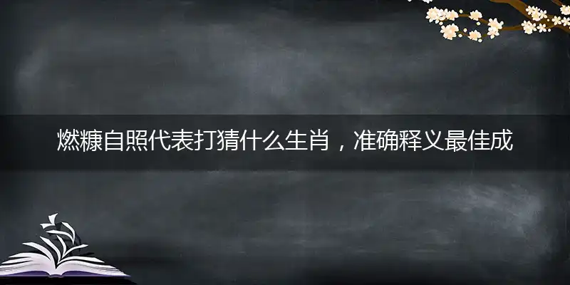 燃糠自照代表打猜什么生肖，准确释义最佳成语解释