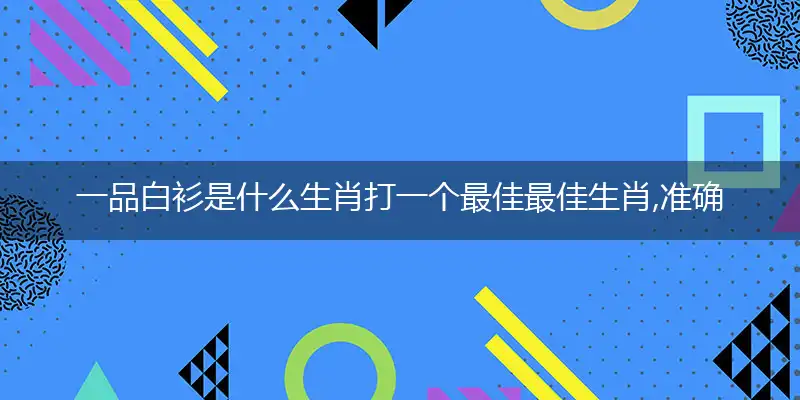 一品白衫是什么生肖打一个最佳最佳生肖,准确释义词语解释