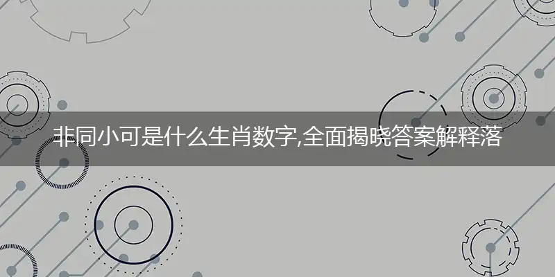非同小可是什么生肖数字,全面揭晓答案解释落实