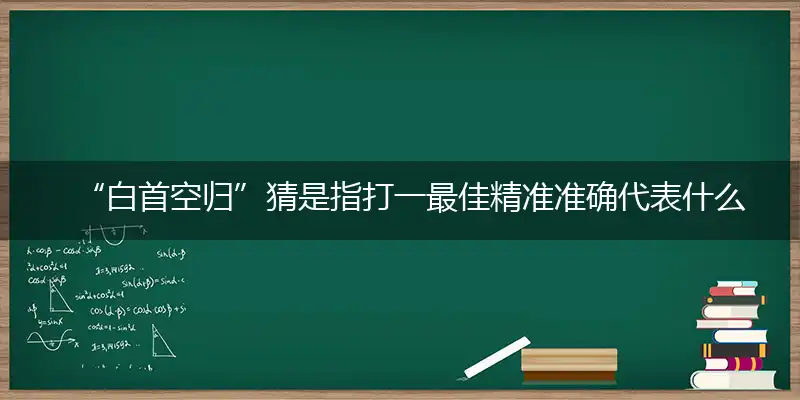 “白首空归”猜是指打一最佳精准准确代表什么生肖数字动物,释义精选词语解释赏析