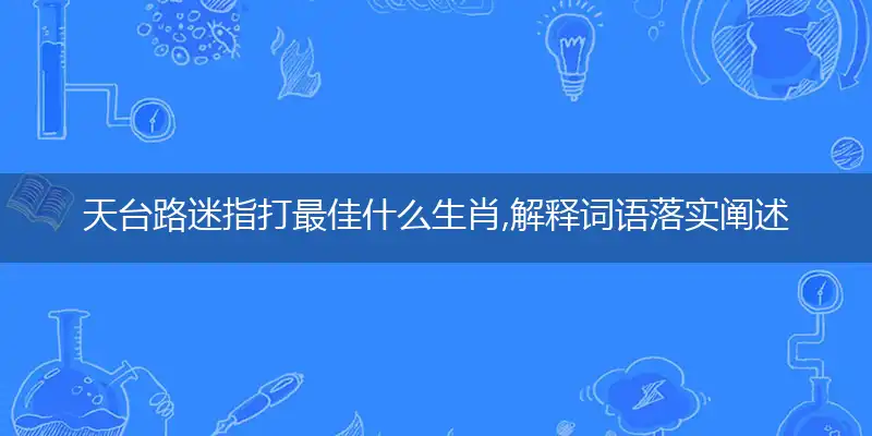天台路迷指打最佳什么生肖,解释词语落实阐述释义