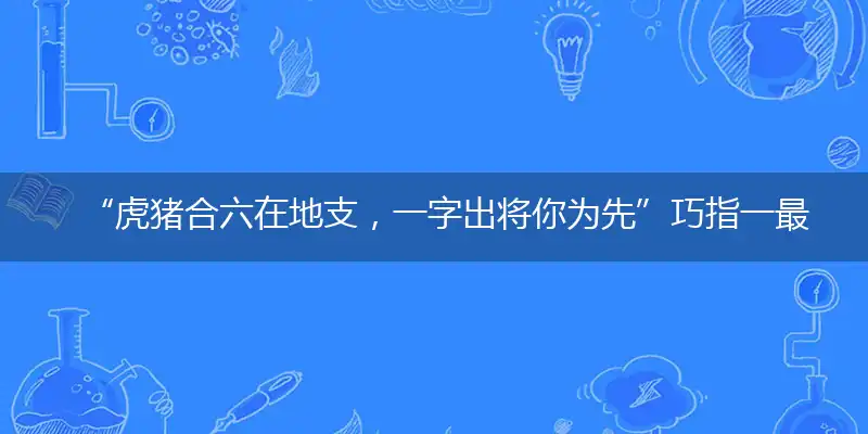 “虎猪合六在地支，一字出将你为先”巧指一最佳最佳生肖,独家释义词语解释!