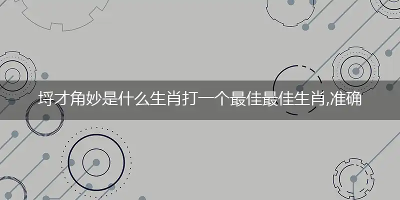 埒才角妙是什么生肖打一个最佳最佳生肖,准确释义词语解释